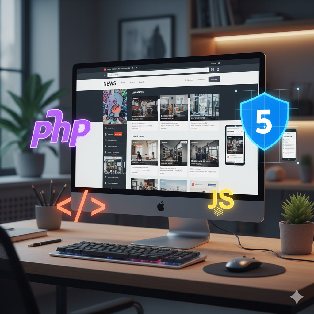 Site de Notícias: Construção com PHP Puro, Bootstrap 5, HTML e JavaScript